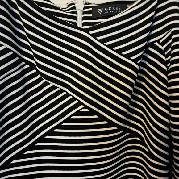 Guess Striped Cold Shoulder Dress - Picture 6 of 14